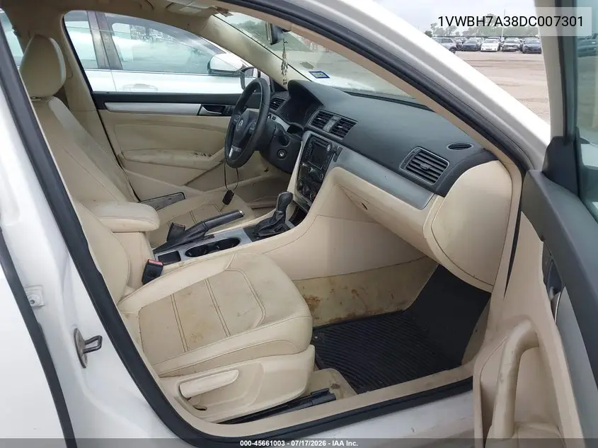 2013 Volkswagen Passat 2.5L Se VIN: 1VWBH7A38DC007301 Lot: 45661003