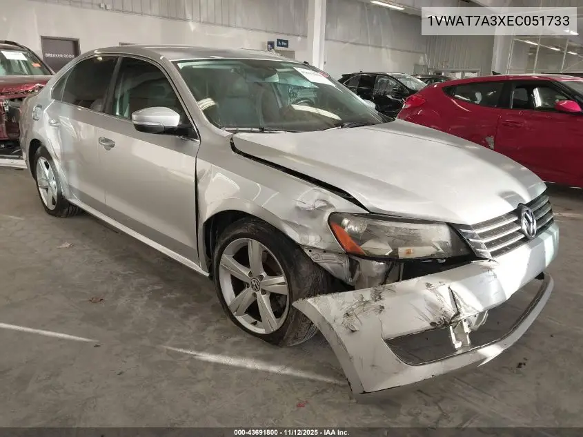 1VWAT7A3XEC051733 2014 Volkswagen Passat 1.8T Wolfsburg Edition