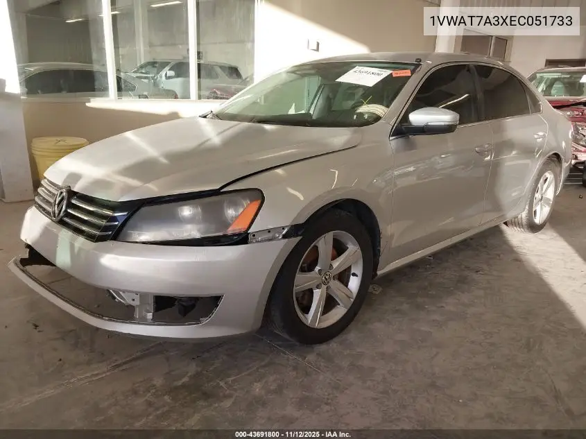 1VWAT7A3XEC051733 2014 Volkswagen Passat 1.8T Wolfsburg Edition