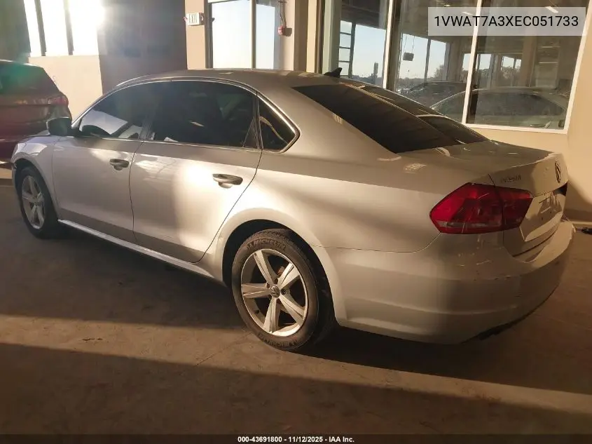 1VWAT7A3XEC051733 2014 Volkswagen Passat 1.8T Wolfsburg Edition