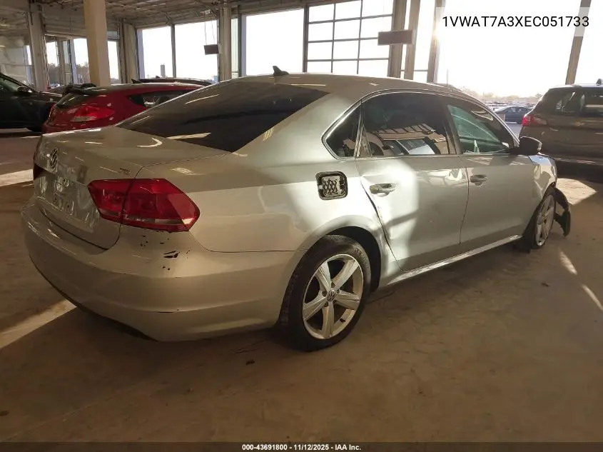 1VWAT7A3XEC051733 2014 Volkswagen Passat 1.8T Wolfsburg Edition
