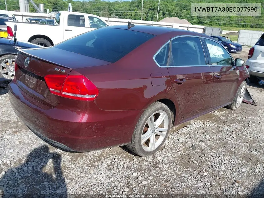 2014 Volkswagen Passat 1.8T Se VIN: 1VWBT7A30EC077990 Lot: 45332284