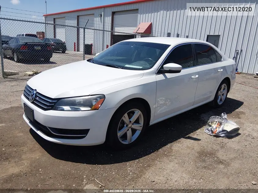 2014 Volkswagen Passat 1.8T Se VIN: 1VWBT7A3XEC112020 Lot: 45339635