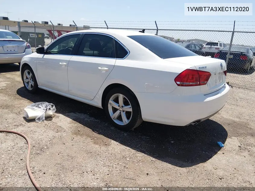 2014 Volkswagen Passat 1.8T Se VIN: 1VWBT7A3XEC112020 Lot: 45339635