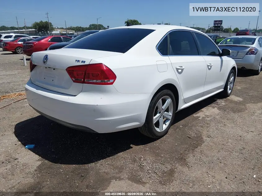 2014 Volkswagen Passat 1.8T Se VIN: 1VWBT7A3XEC112020 Lot: 45339635