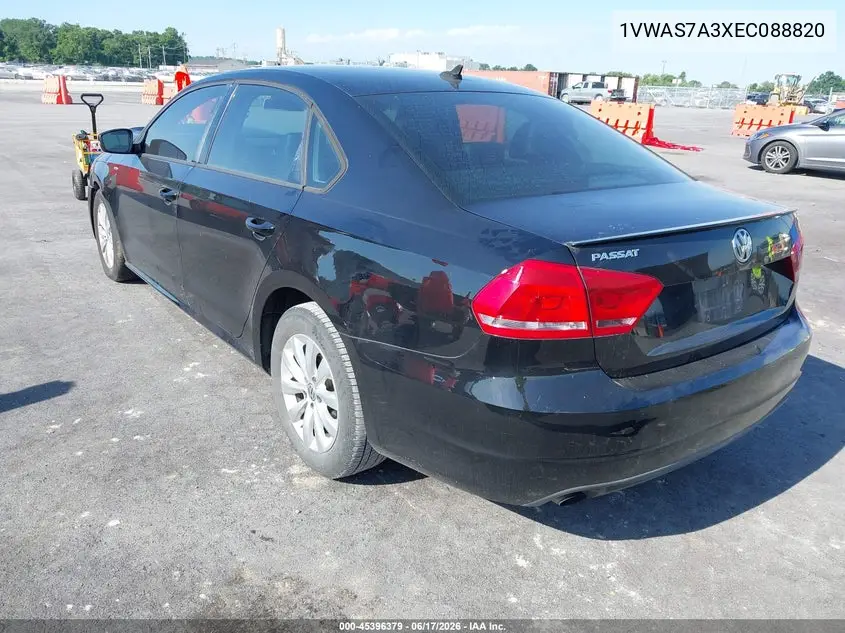 2014 Volkswagen Passat 1.8T Wolfsburg Edition VIN: 1VWAS7A3XEC088820 Lot: 45396379