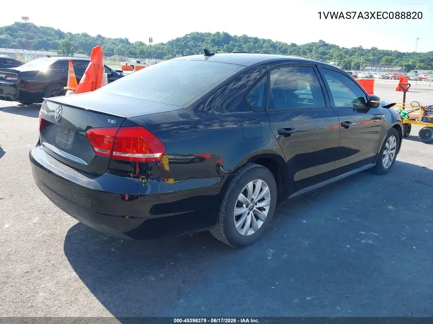 2014 Volkswagen Passat 1.8T Wolfsburg Edition VIN: 1VWAS7A3XEC088820 Lot: 45396379