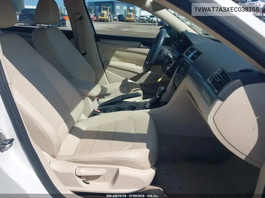 2014 Volkswagen Passat 1.8T Wolfsburg Edition VIN: 1VWAT7A3XEC038755 Lot: 45576126