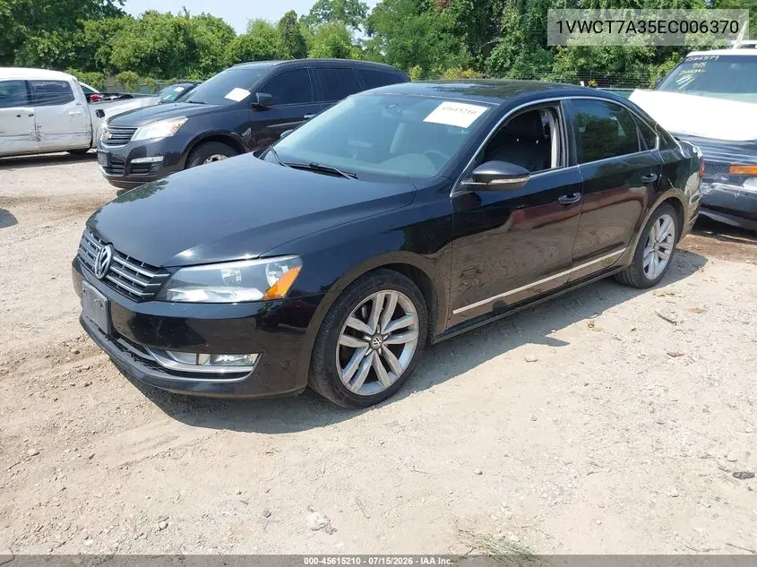 2014 Volkswagen Passat 1.8T Sel Premium VIN: 1VWCT7A35EC006370 Lot: 45615210