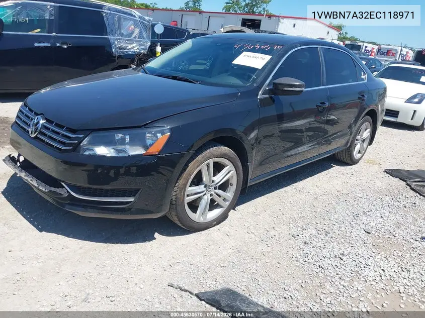 2014 Volkswagen Passat 2.0L Tdi Se VIN: 1VWBN7A32EC118971 Lot: 45630570