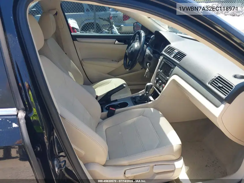 2014 Volkswagen Passat 2.0L Tdi Se VIN: 1VWBN7A32EC118971 Lot: 45630570