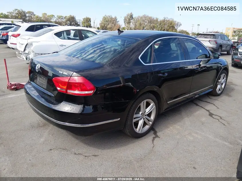 2014 Volkswagen Passat 2.0L Tdi Sel Premium VIN: 1VWCN7A36EC084585 Lot: 45676511