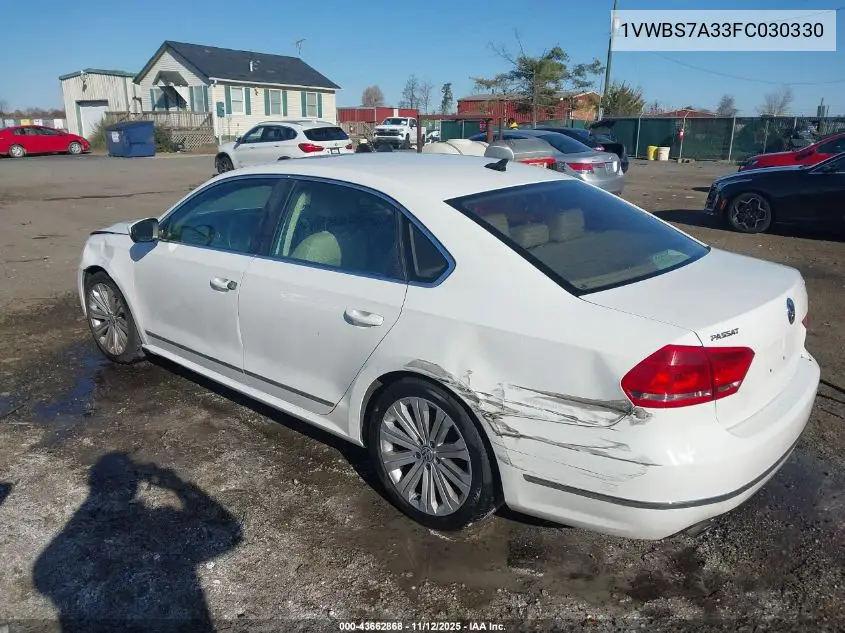 1VWBS7A33FC030330 2015 Volkswagen Passat 1.8T Se