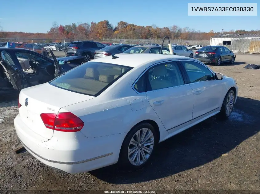 1VWBS7A33FC030330 2015 Volkswagen Passat 1.8T Se