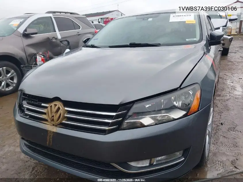 1VWBS7A39FC030106 2015 Volkswagen Passat 1.8T Se