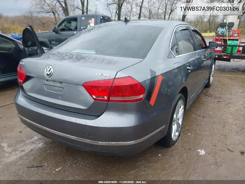 1VWBS7A39FC030106 2015 Volkswagen Passat 1.8T Se