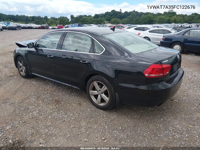 2015 Volkswagen Passat 1.8T Limited Edition VIN: 1VWAT7A35FC122676 Lot: 45384079