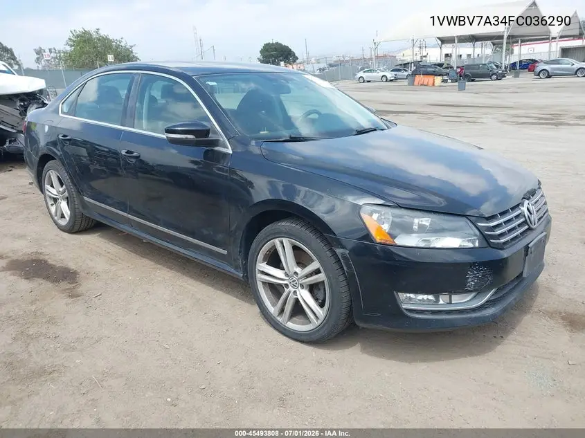 2015 Volkswagen Passat 2.0L Tdi Se VIN: 1VWBV7A34FC036290 Lot: 45493808