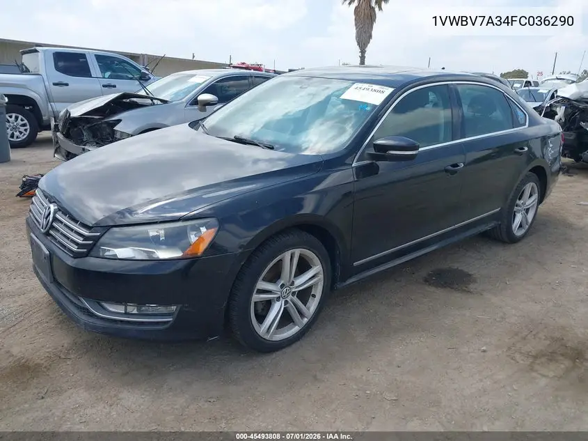 2015 Volkswagen Passat 2.0L Tdi Se VIN: 1VWBV7A34FC036290 Lot: 45493808