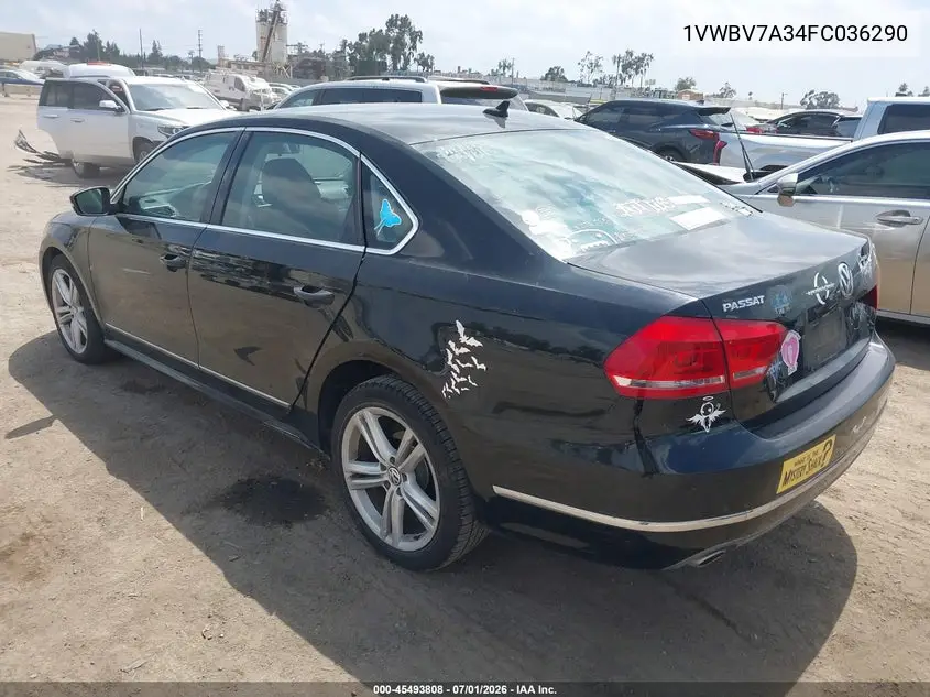 2015 Volkswagen Passat 2.0L Tdi Se VIN: 1VWBV7A34FC036290 Lot: 45493808