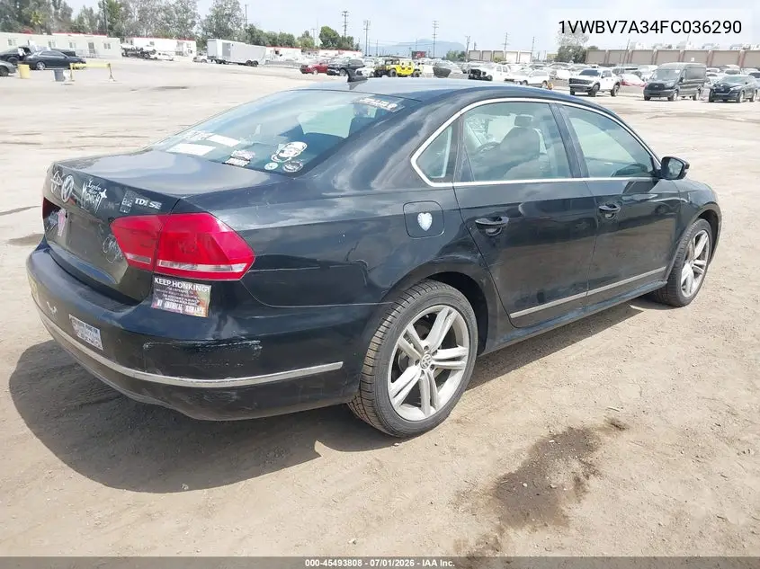 2015 Volkswagen Passat 2.0L Tdi Se VIN: 1VWBV7A34FC036290 Lot: 45493808