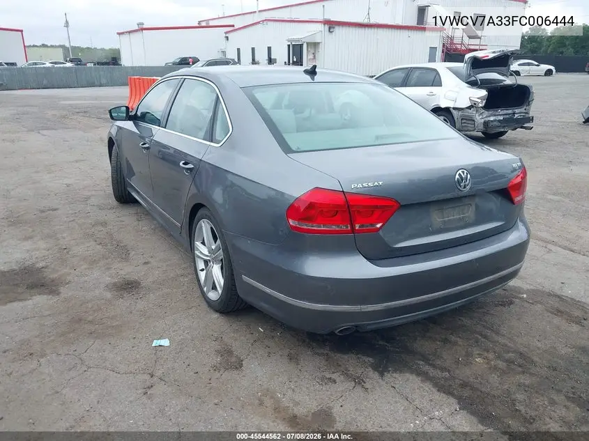 2015 Volkswagen Passat 2.0L Tdi Sel Premium VIN: 1VWCV7A33FC006444 Lot: 45544562