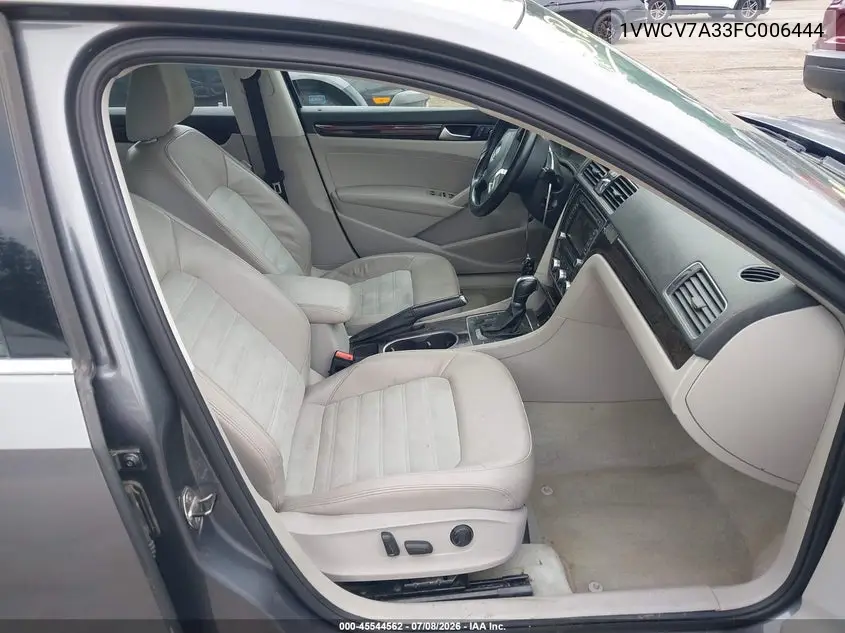 2015 Volkswagen Passat 2.0L Tdi Sel Premium VIN: 1VWCV7A33FC006444 Lot: 45544562
