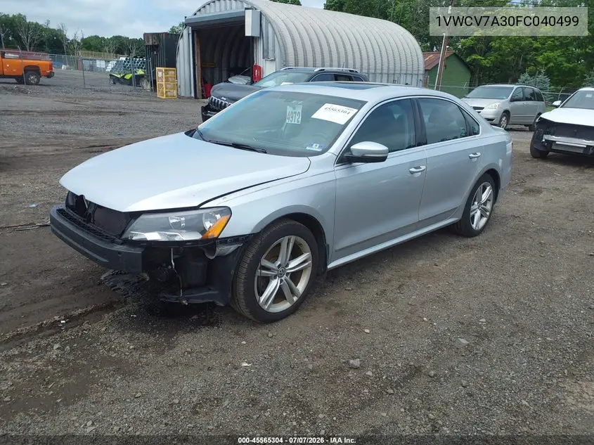 2015 Volkswagen Passat 2.0L Tdi Sel Premium VIN: 1VWCV7A30FC040499 Lot: 45565304