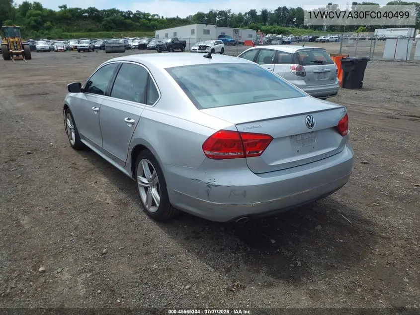 2015 Volkswagen Passat 2.0L Tdi Sel Premium VIN: 1VWCV7A30FC040499 Lot: 45565304