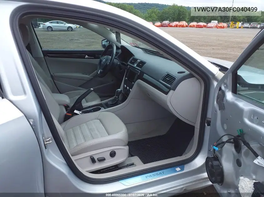 2015 Volkswagen Passat 2.0L Tdi Sel Premium VIN: 1VWCV7A30FC040499 Lot: 45565304