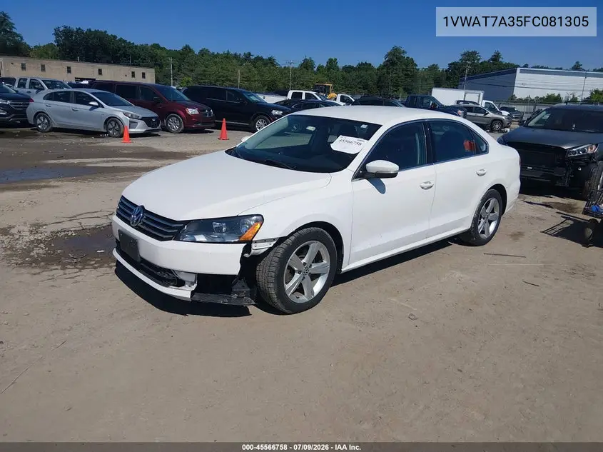 2015 Volkswagen Passat 1.8T Limited Edition VIN: 1VWAT7A35FC081305 Lot: 45566758