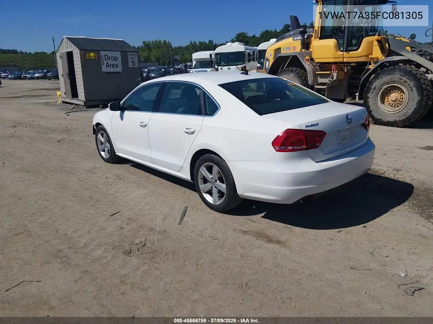 2015 Volkswagen Passat 1.8T Limited Edition VIN: 1VWAT7A35FC081305 Lot: 45566758
