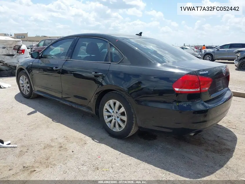 2015 Volkswagen Passat 1.8T Wolfsburg Edition VIN: 1VWAT7A32FC052442 Lot: 45623085