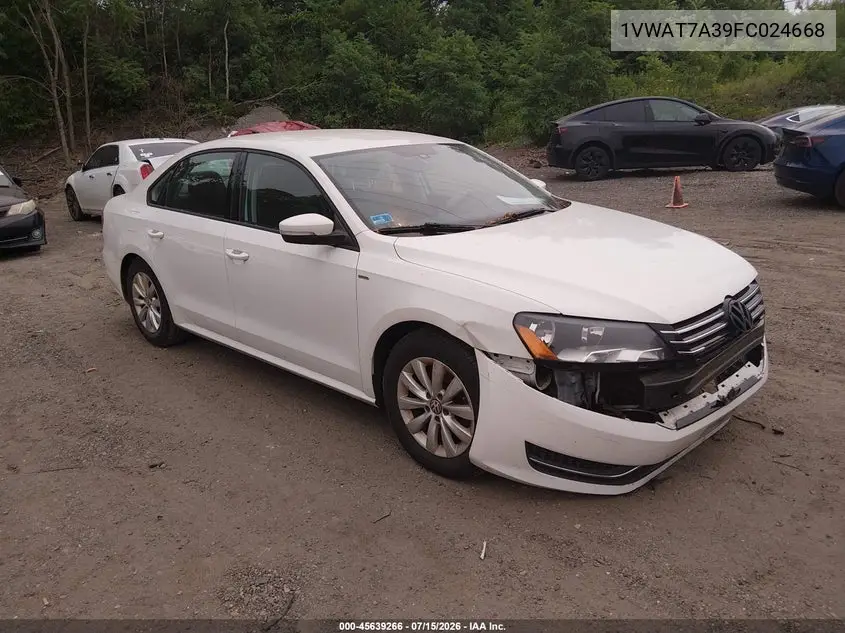 2015 Volkswagen Passat 1.8T Wolfsburg Edition VIN: 1VWAT7A39FC024668 Lot: 45639266