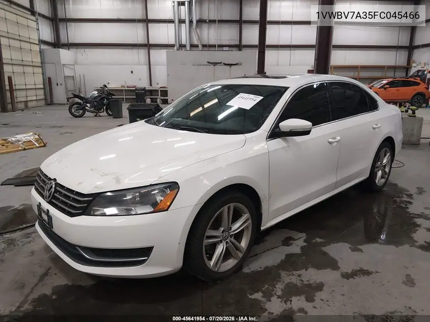 2015 Volkswagen Passat 2.0L Tdi Se VIN: 1VWBV7A35FC045466 Lot: 45641954