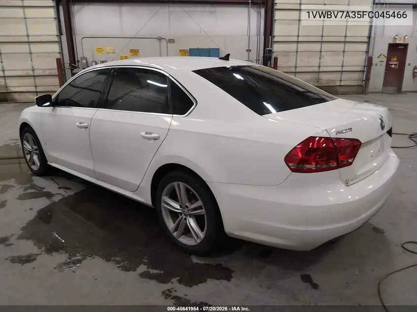 2015 Volkswagen Passat 2.0L Tdi Se VIN: 1VWBV7A35FC045466 Lot: 45641954