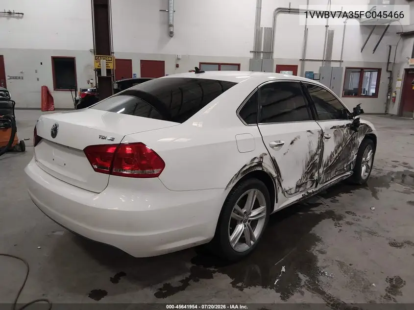 2015 Volkswagen Passat 2.0L Tdi Se VIN: 1VWBV7A35FC045466 Lot: 45641954