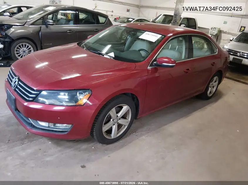 2015 Volkswagen Passat 1.8T Limited Edition VIN: 1VWAT7A34FC092425 Lot: 45673995