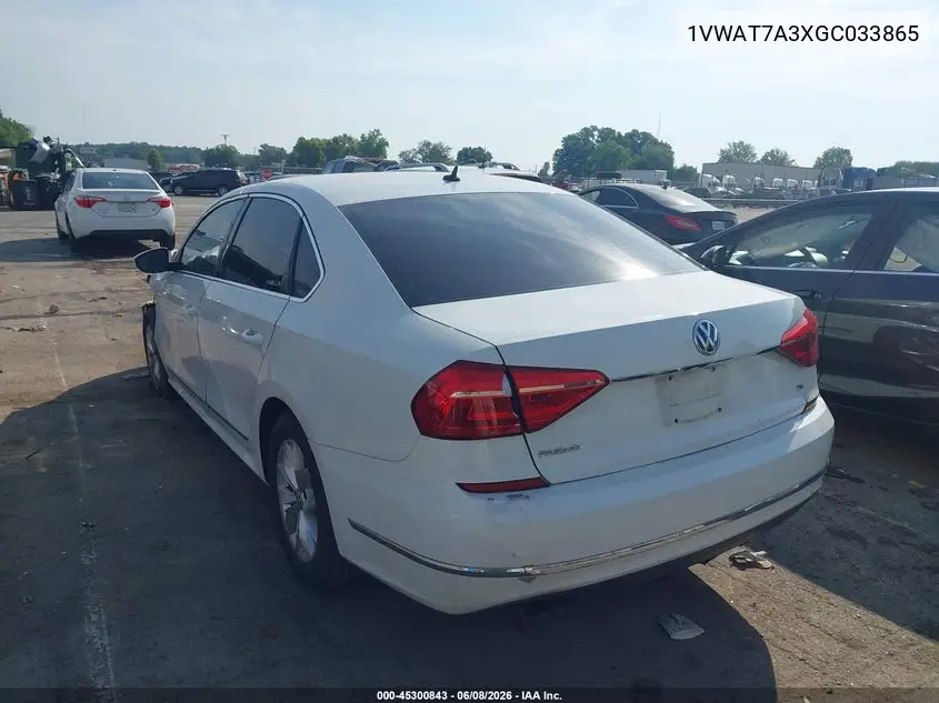 2016 Volkswagen Passat 1.8T S VIN: 1VWAT7A3XGC033865 Lot: 45300843