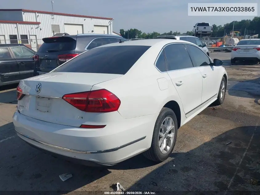 2016 Volkswagen Passat 1.8T S VIN: 1VWAT7A3XGC033865 Lot: 45300843