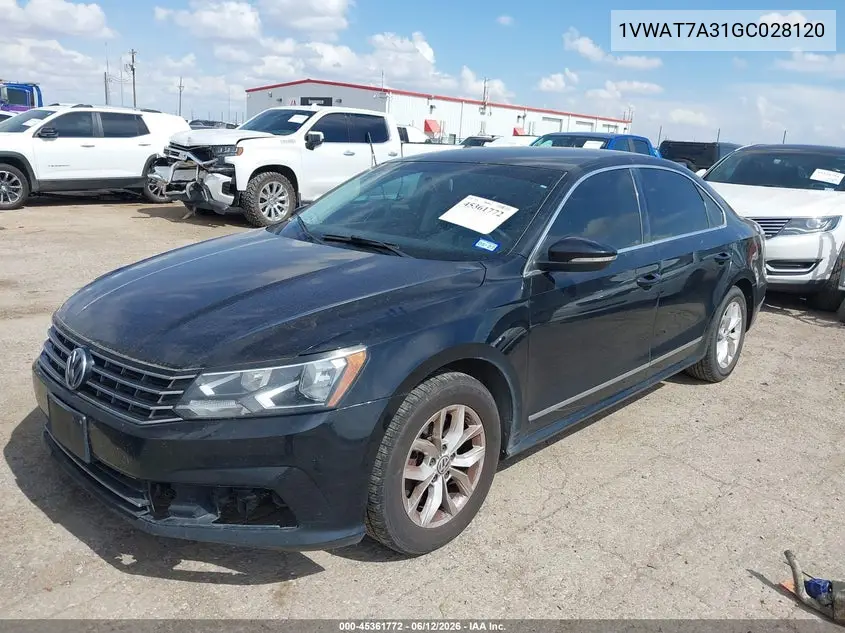 2016 Volkswagen Passat 1.8T S VIN: 1VWAT7A31GC028120 Lot: 45361772