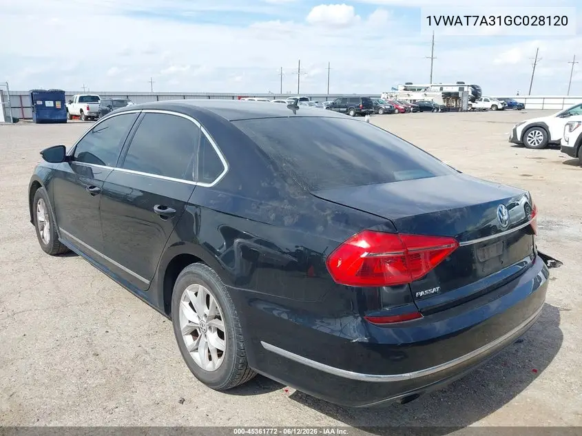 2016 Volkswagen Passat 1.8T S VIN: 1VWAT7A31GC028120 Lot: 45361772