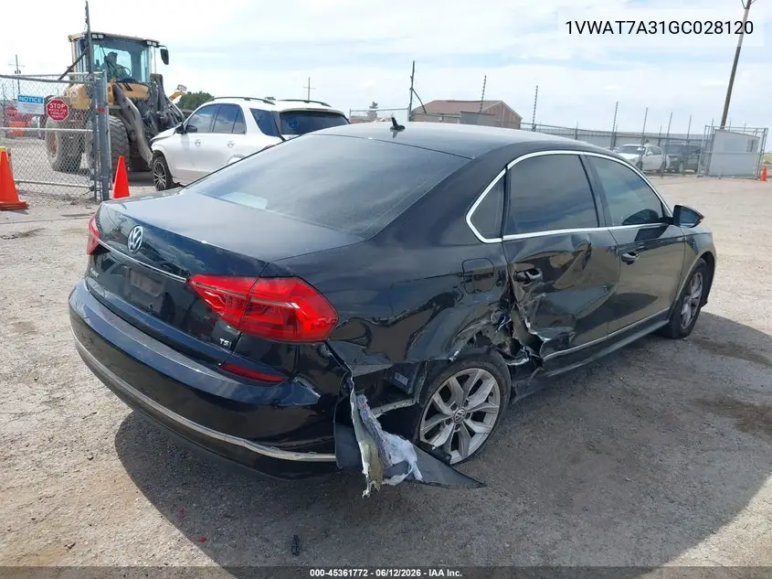 2016 Volkswagen Passat 1.8T S VIN: 1VWAT7A31GC028120 Lot: 45361772