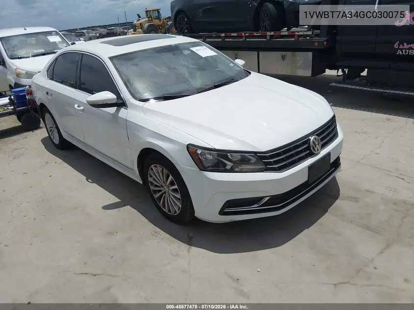 2016 Volkswagen Passat 1.8T Se VIN: 1VWBT7A34GC030075 Lot: 45577478