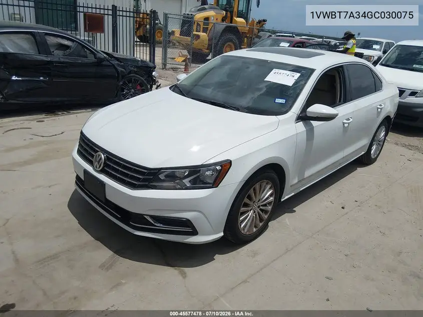 2016 Volkswagen Passat 1.8T Se VIN: 1VWBT7A34GC030075 Lot: 45577478