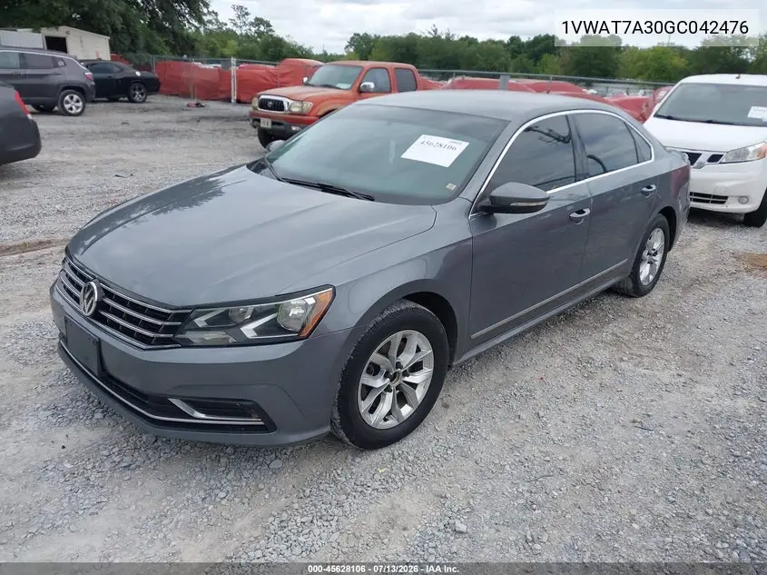 2016 Volkswagen Passat 1.8T S VIN: 1VWAT7A30GC042476 Lot: 45628106