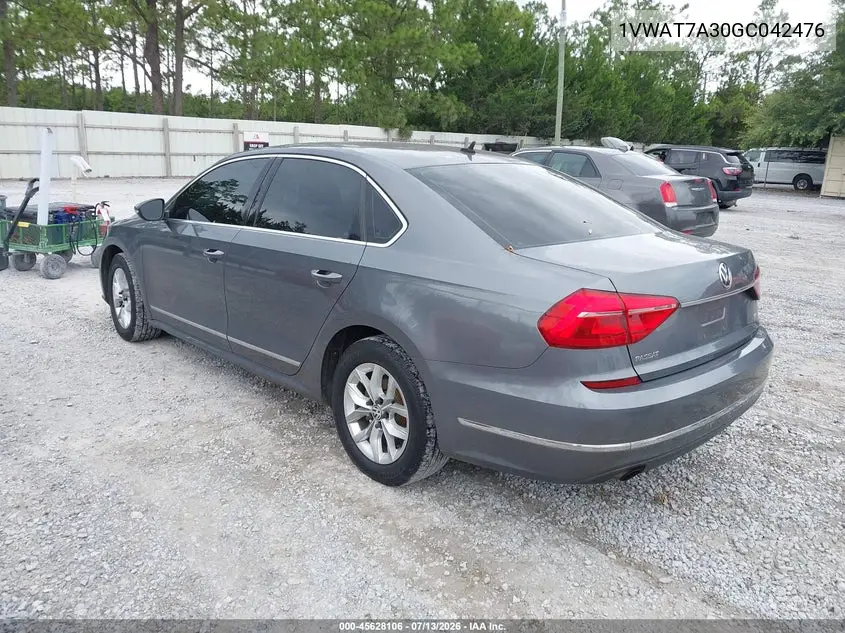 2016 Volkswagen Passat 1.8T S VIN: 1VWAT7A30GC042476 Lot: 45628106