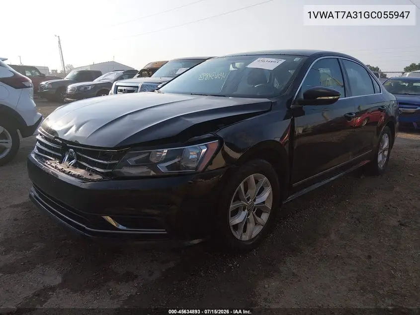2016 Volkswagen Passat 1.8T S VIN: 1VWAT7A31GC055947 Lot: 45634893