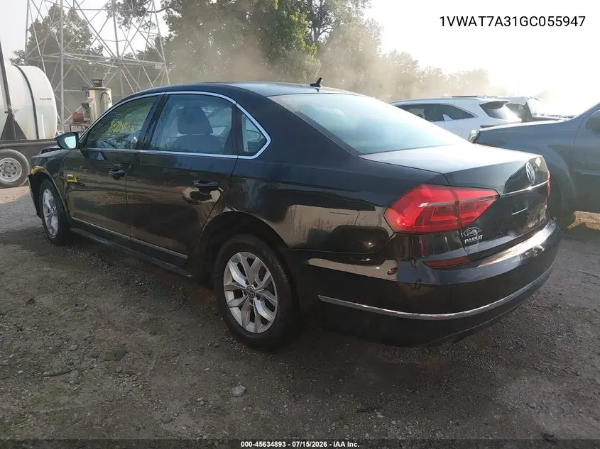 2016 Volkswagen Passat 1.8T S VIN: 1VWAT7A31GC055947 Lot: 45634893