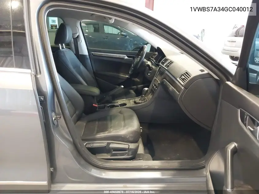 2016 Volkswagen Passat 1.8T Se VIN: 1VWBS7A34GC040012 Lot: 45650978